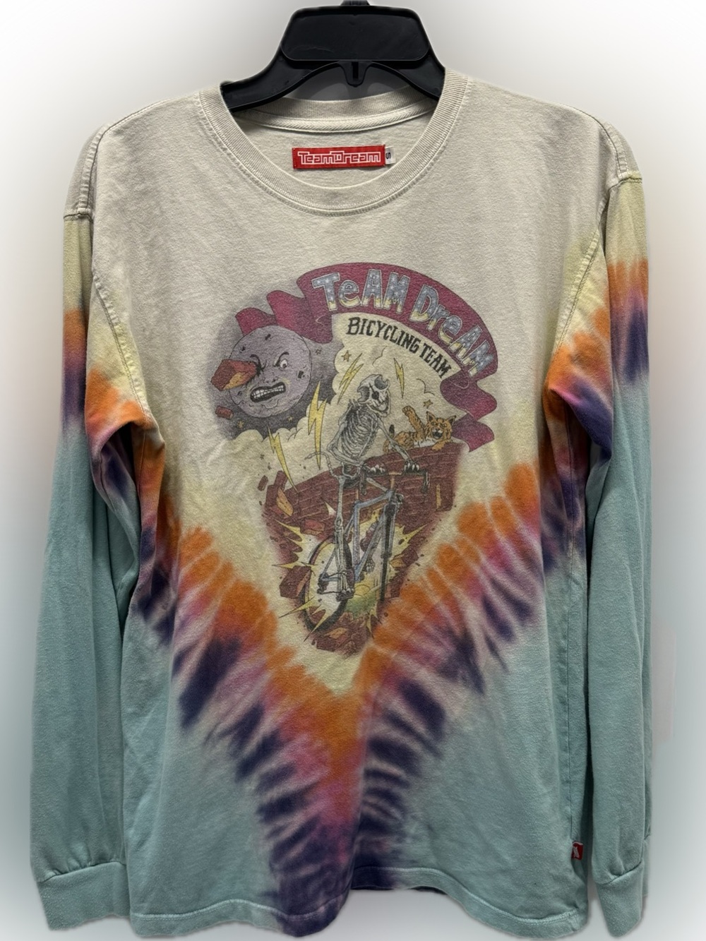 Team Dream Men's Long Sleeve Tie-Dye Graphic Tee - Multicolor